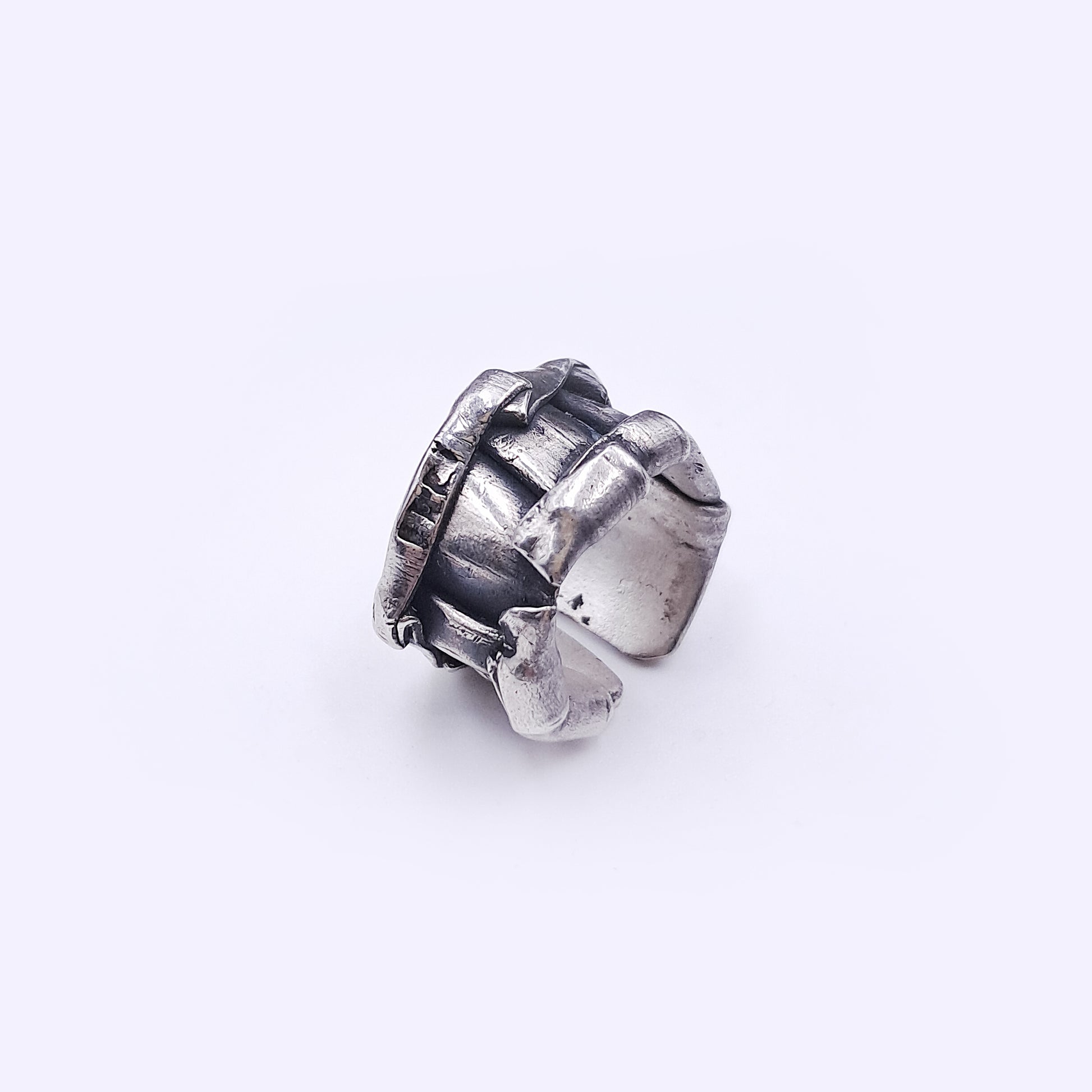 ''Stonebound Structure'' Adjustable Silver 925 Ring
