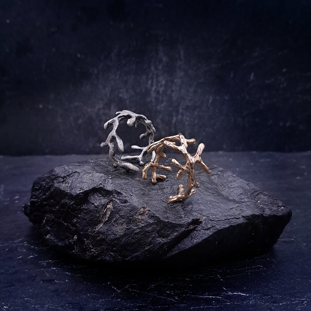 ''Roots'' 925 silver or brass ring