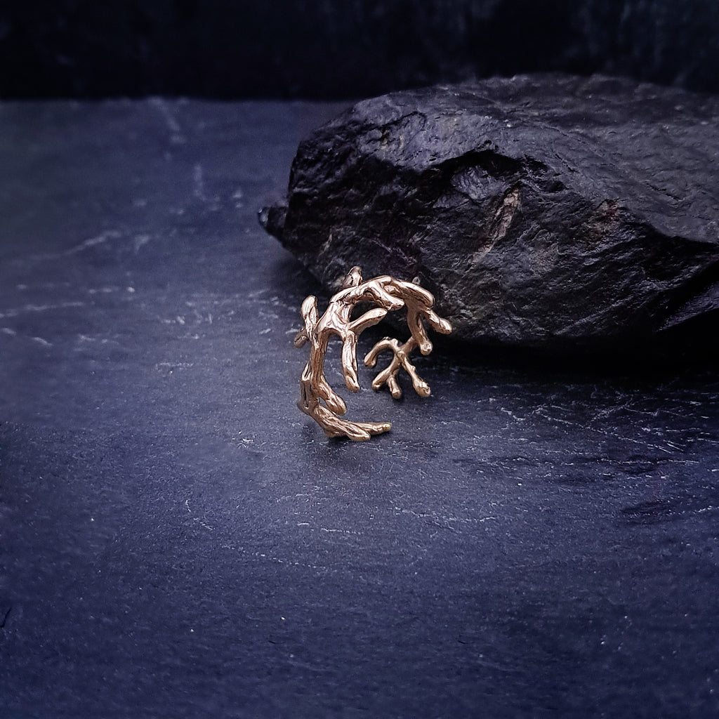 ''Roots'' 925 silver or brass ring