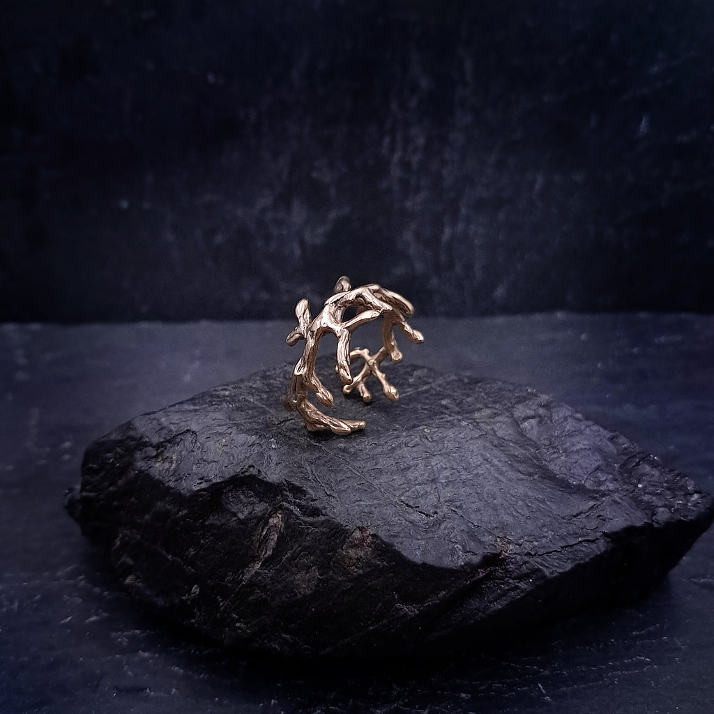 ''Roots'' 925 silver or brass ring
