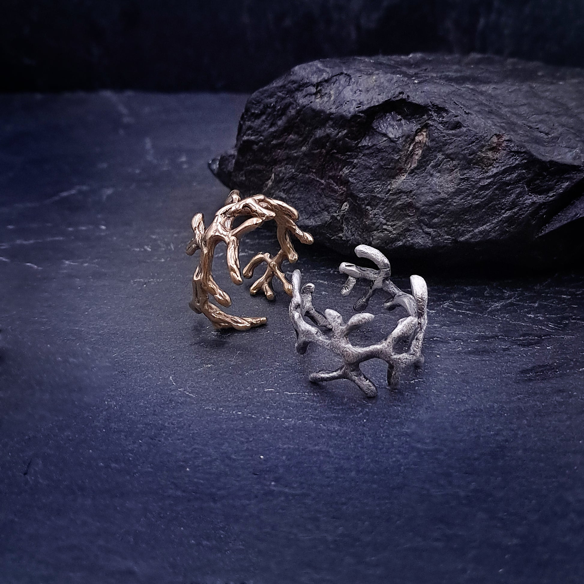 ''Roots'' 925 silver or brass ring