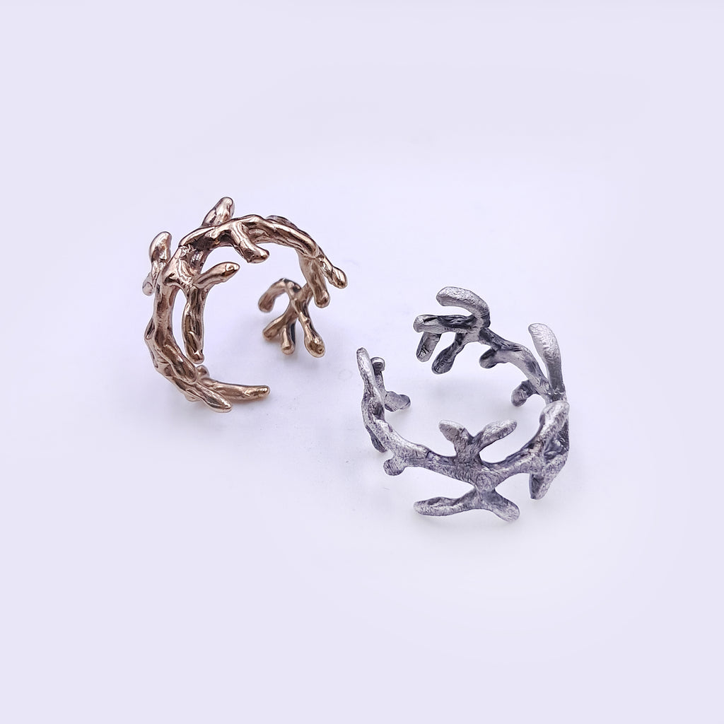 ''Roots'' 925 silver or brass ring