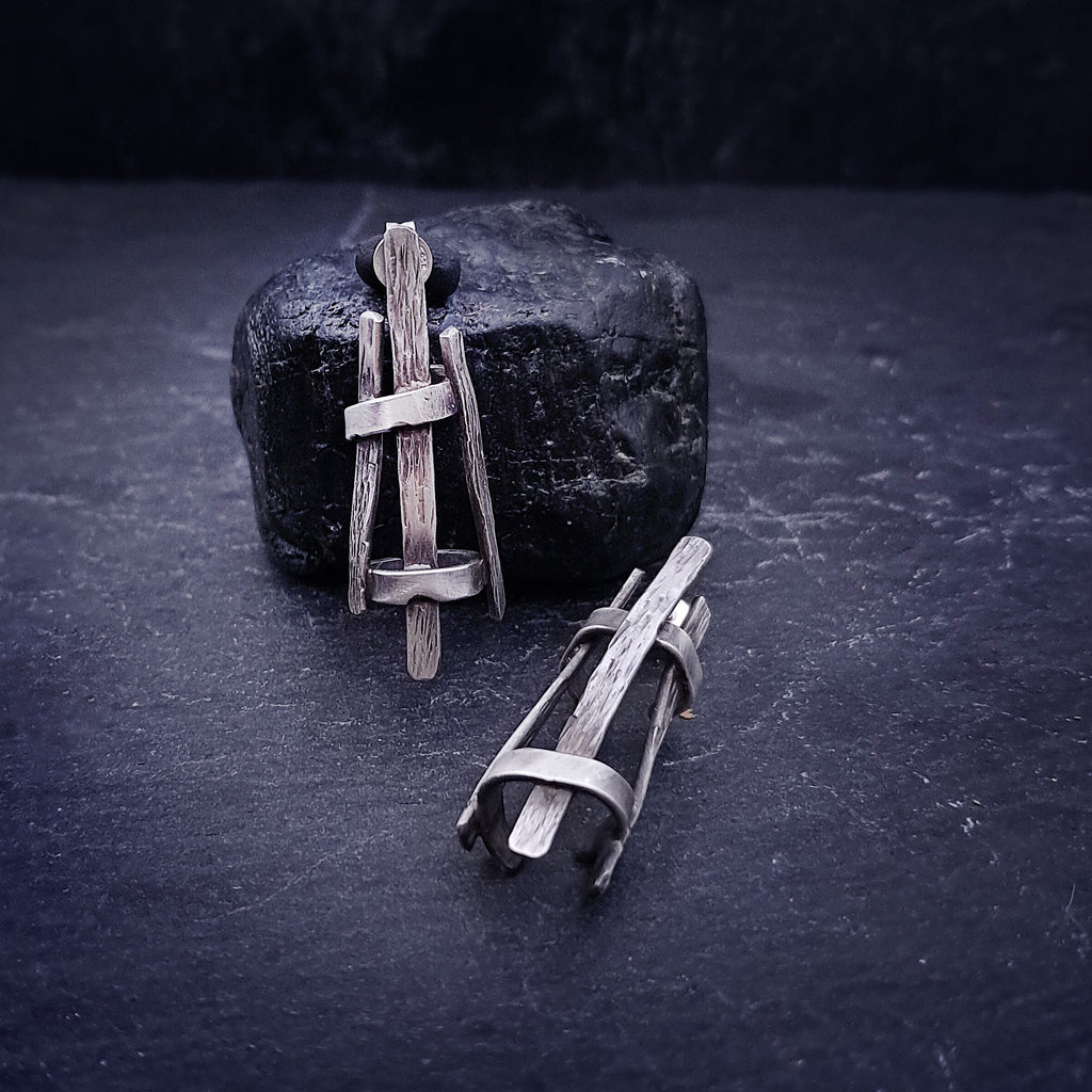 “Structure” 925 Silver Earrings
