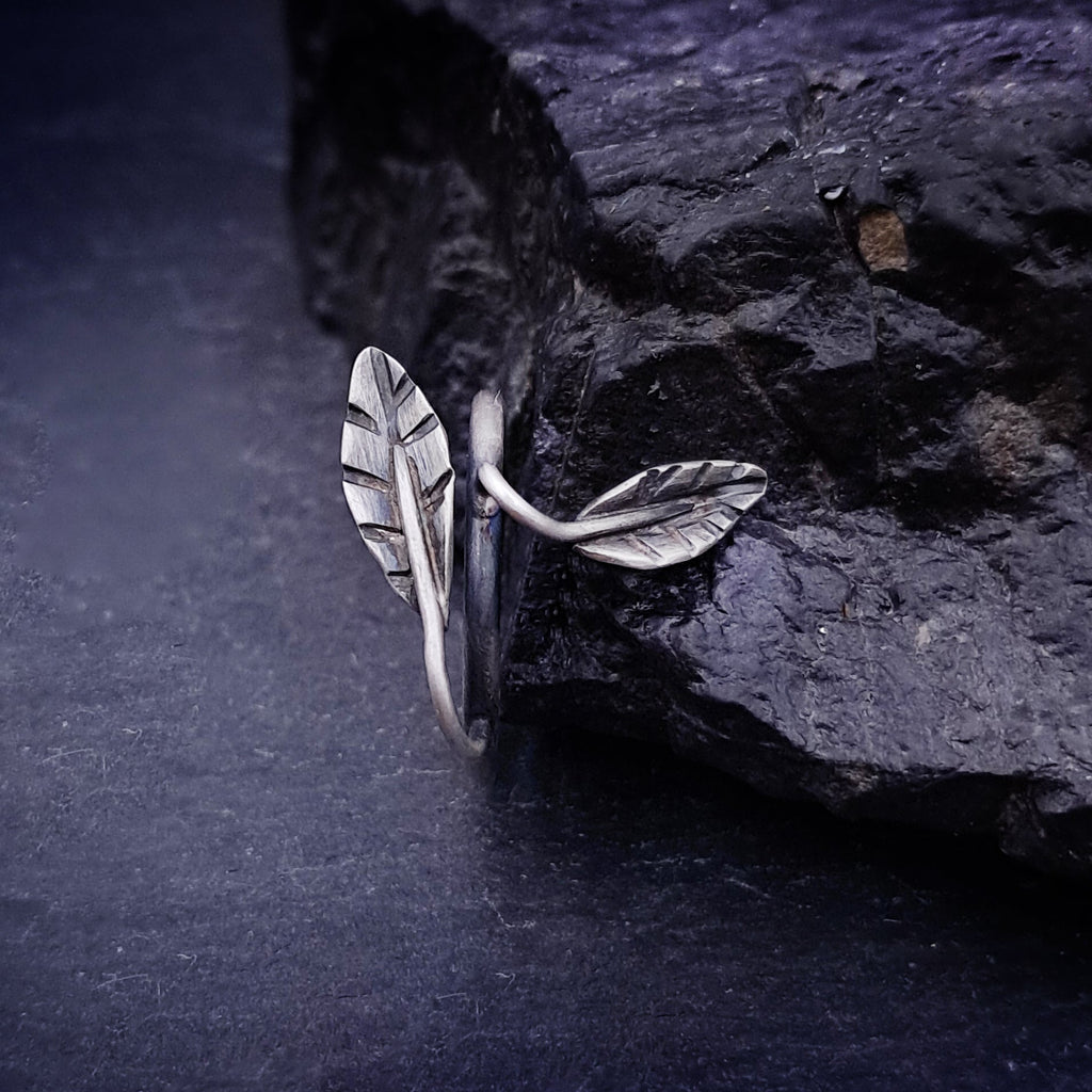 ''Twin leaf'' 925 Silver Ring