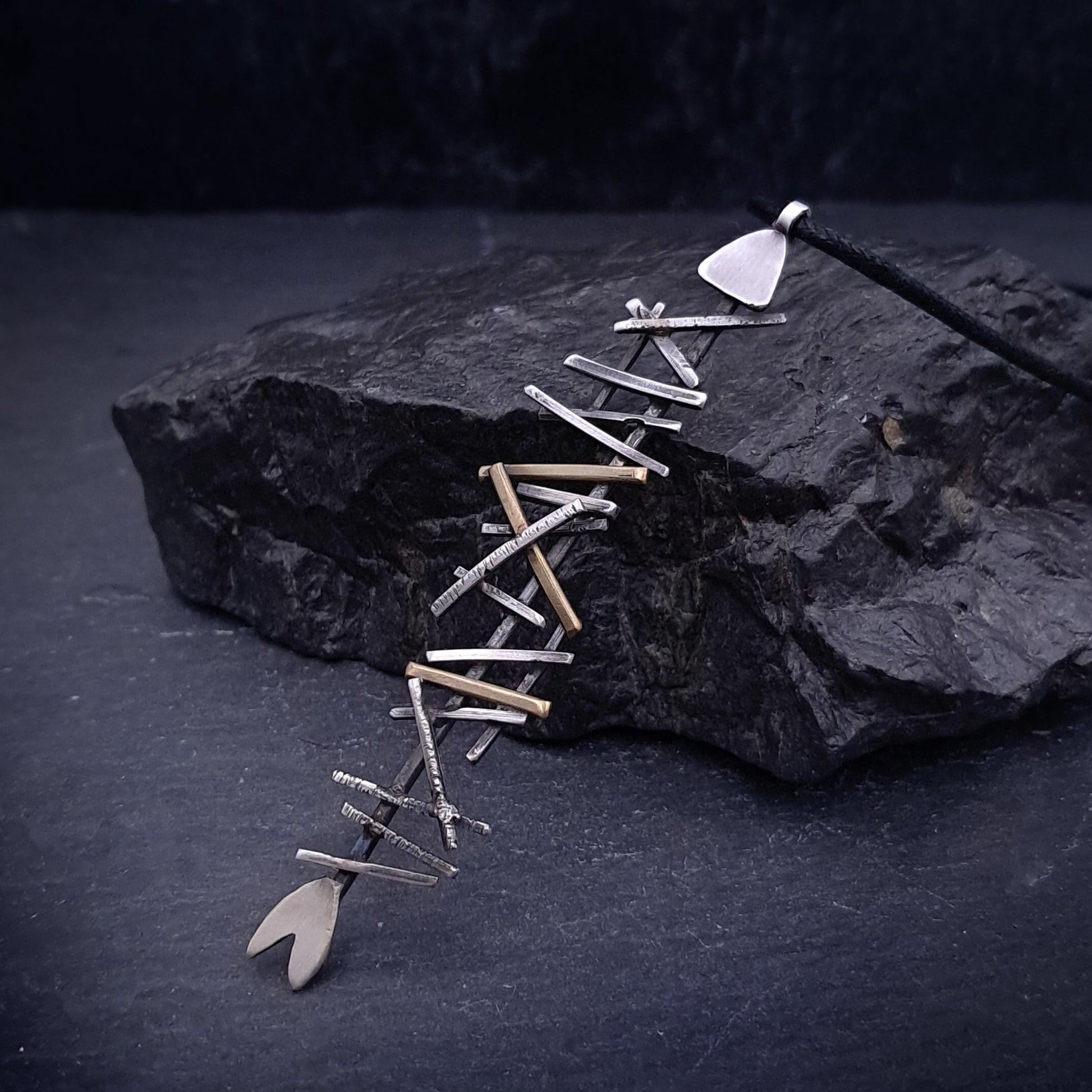 ''Fish'' 925 Silver Necklace with Brass