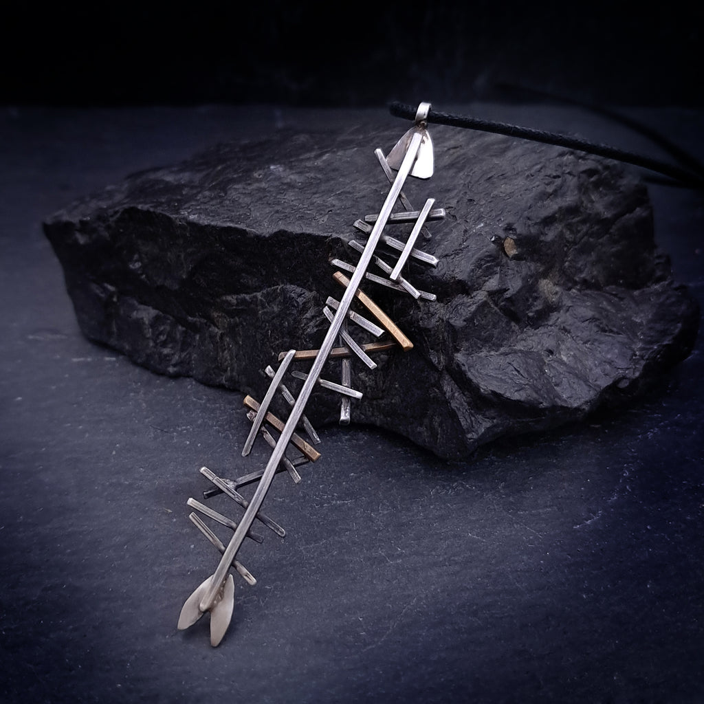 ''Fish'' 925 Silver Necklace with Brass