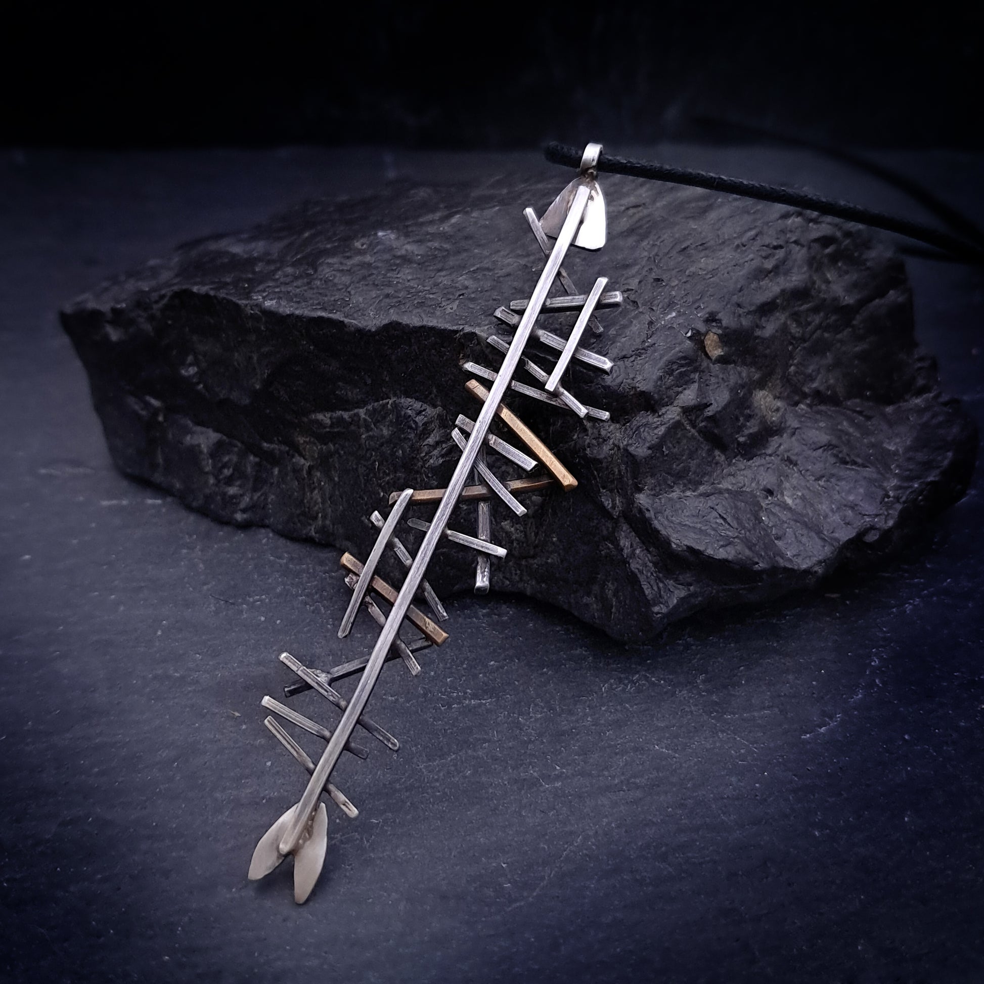 ''Fish'' 925 Silver Necklace with Brass