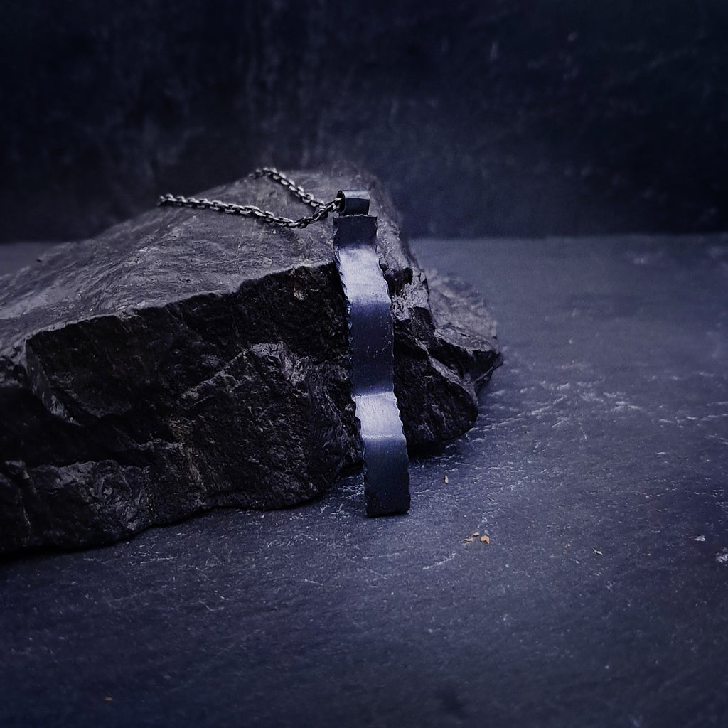''Gold Rift'' 925 Silver Necklace with Gold Accents