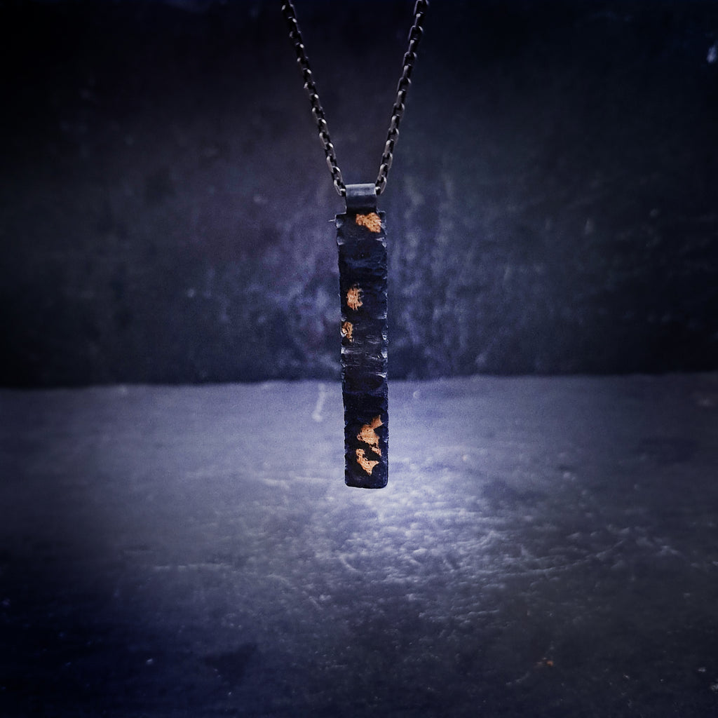 ''Gold Rift'' 925 Silver Necklace with Gold Accents