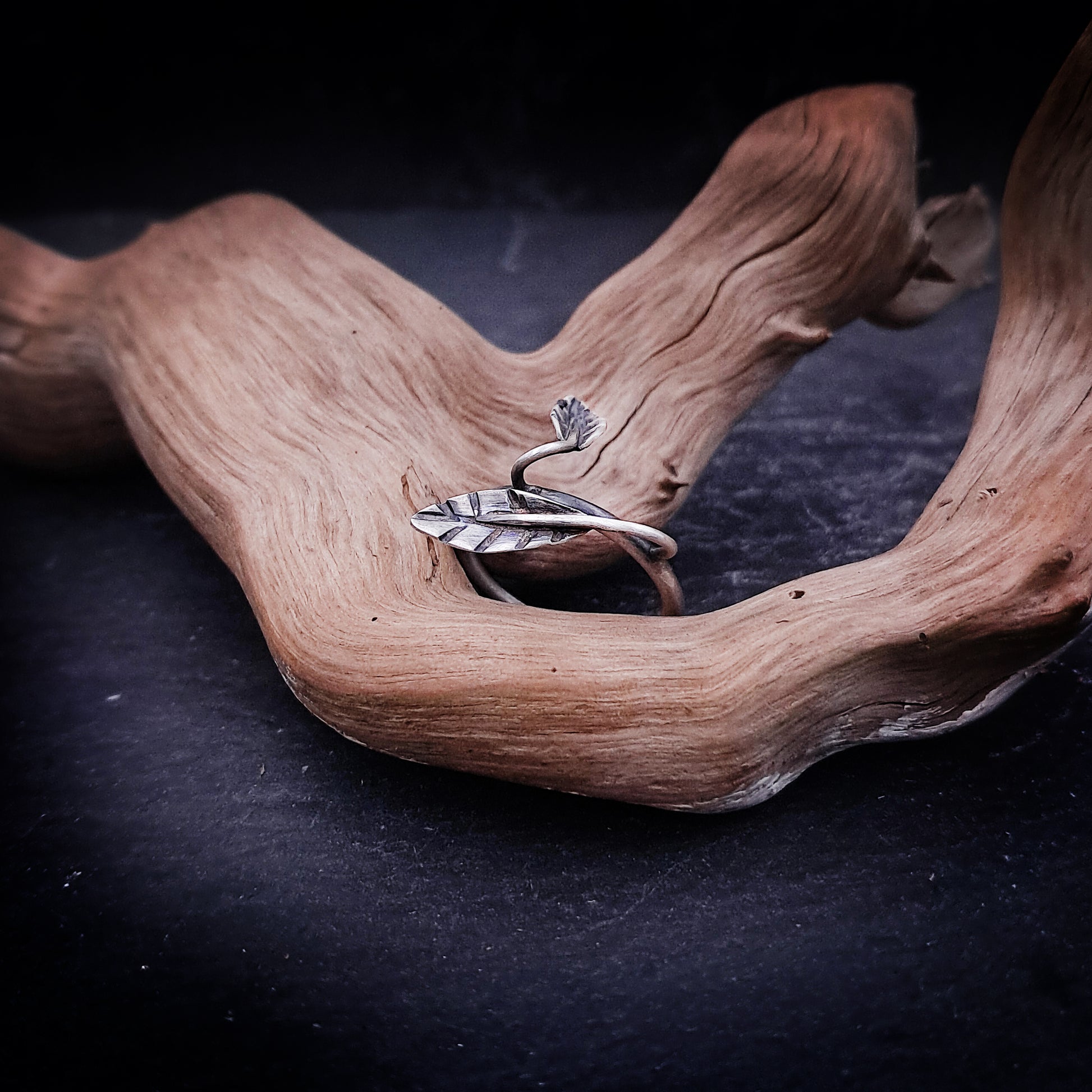 ''Twin leaf'' 925 Silver Ring