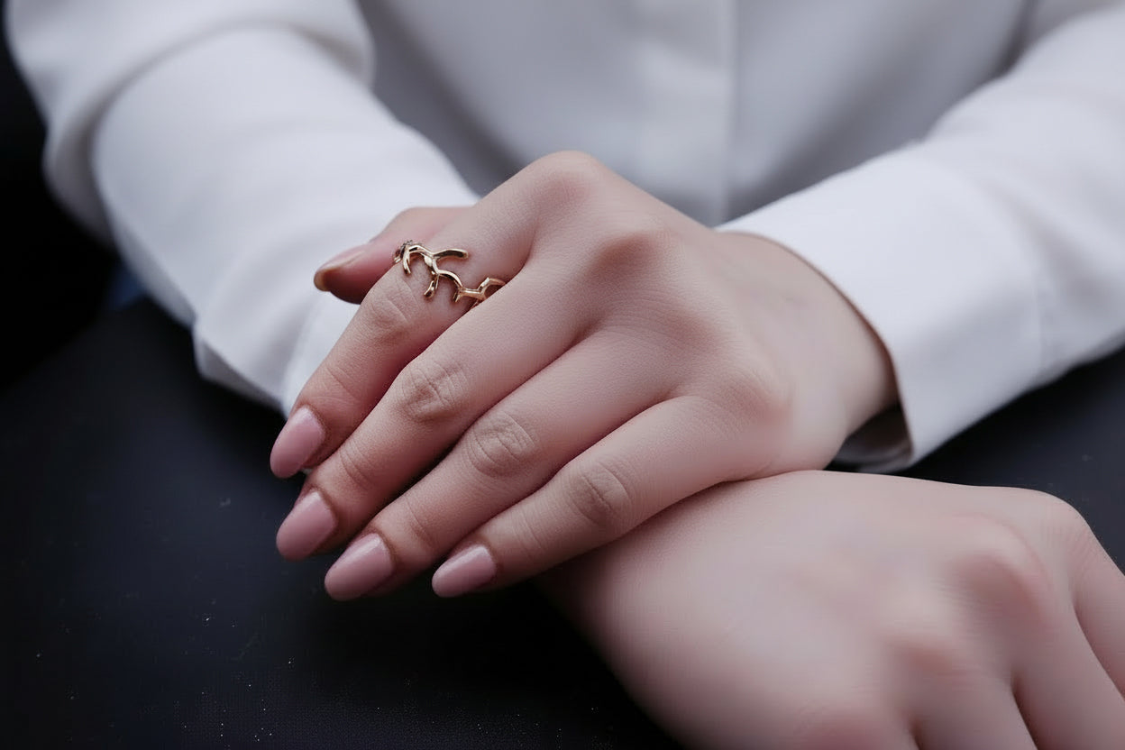 ''Roots'' 925 silver or brass ring