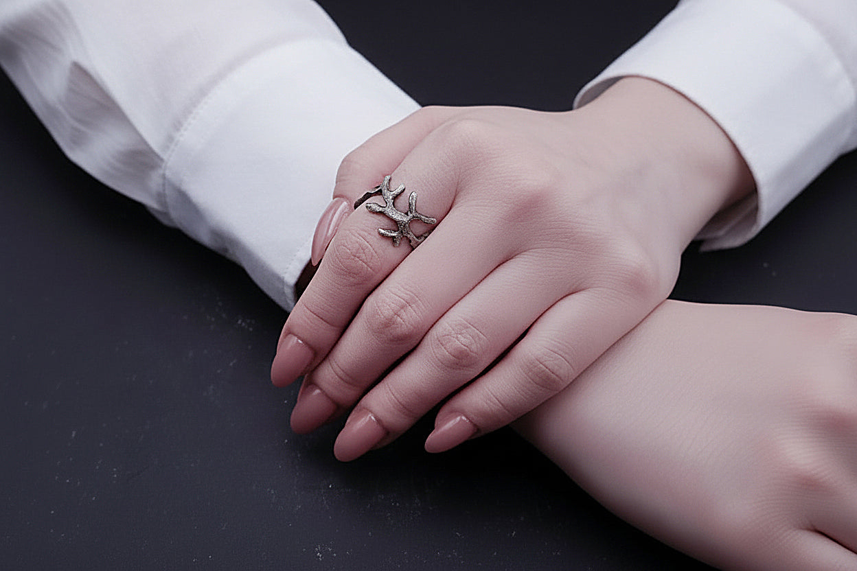 ''Roots'' 925 silver or brass ring