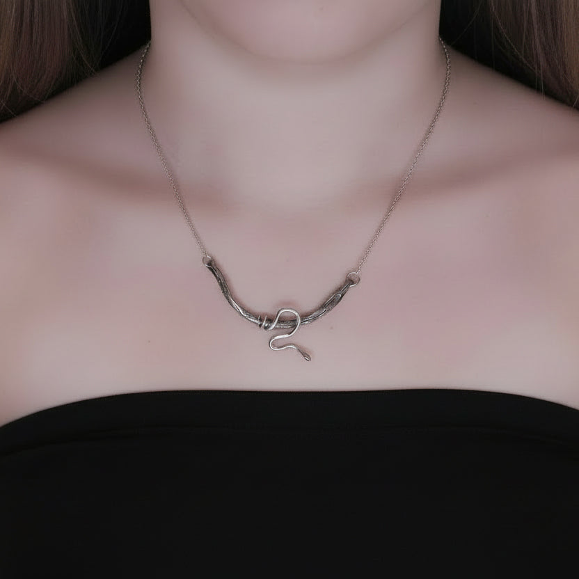 ''Serpent Branch'' 925 Silver Necklace