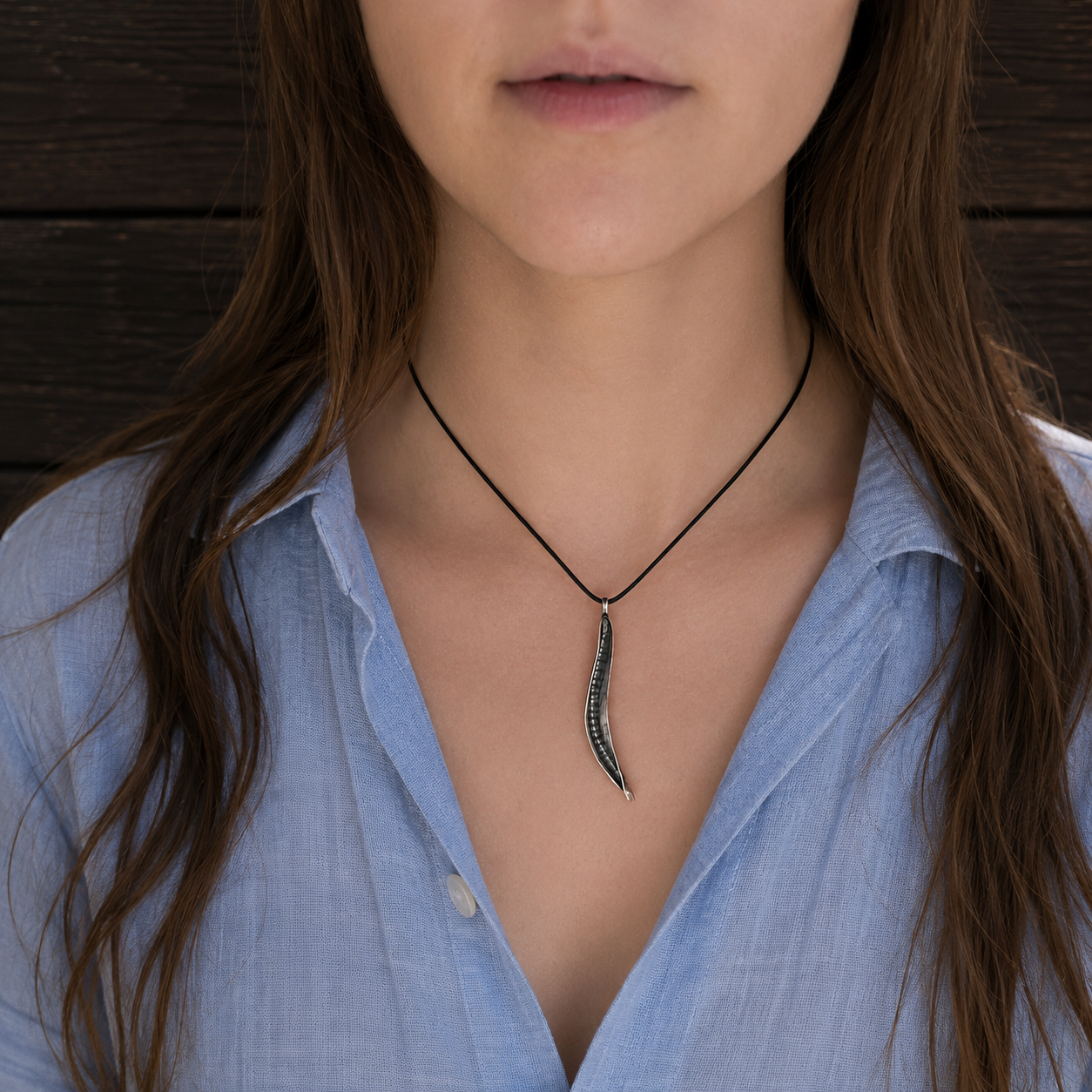 ''Curved'' 999 Silver Necklace