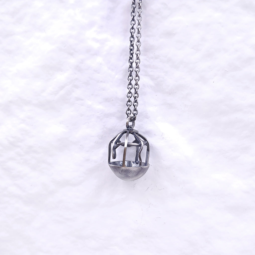 ''The Cage'' 925 Silver Necklace