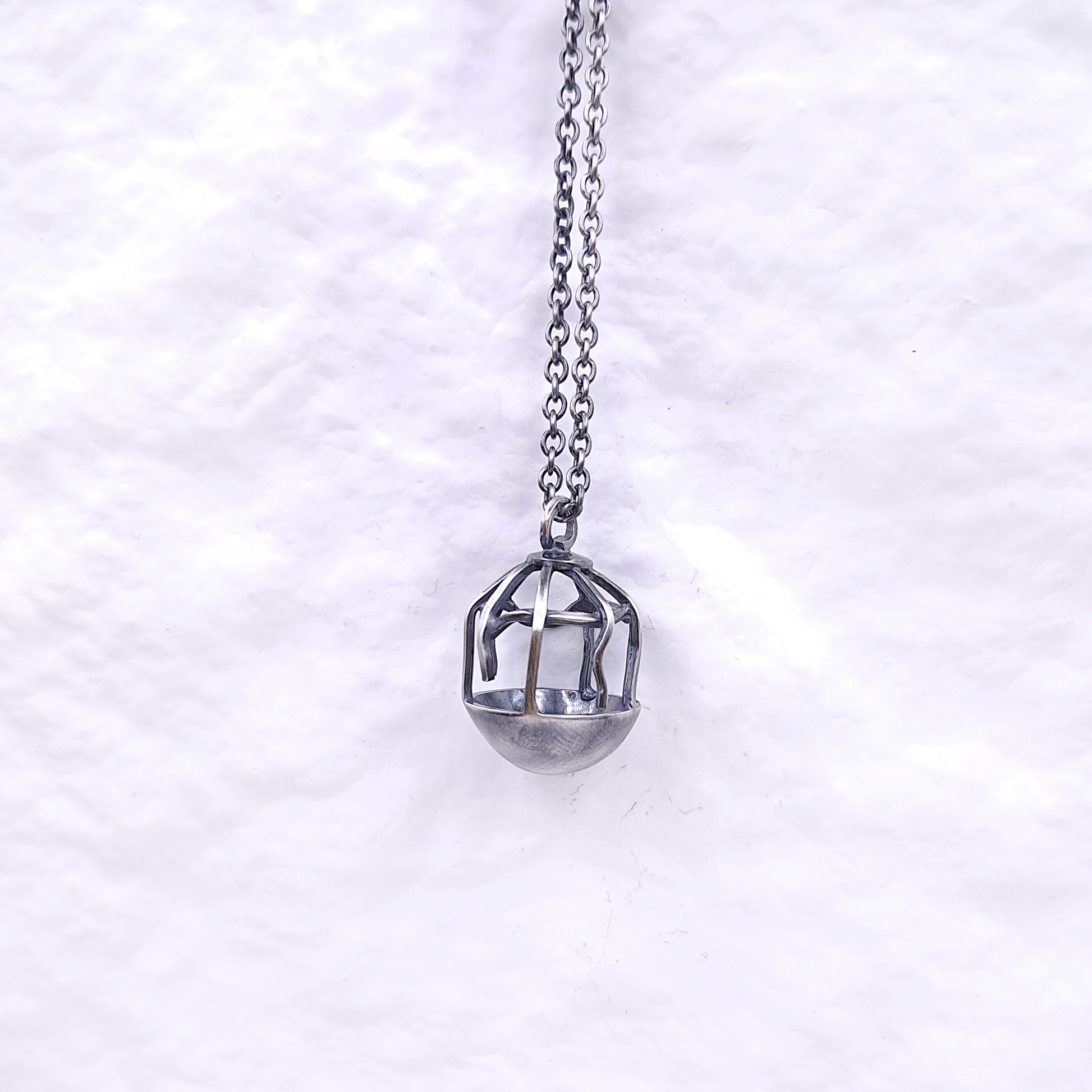 ''The Cage'' 925 Silver Necklace