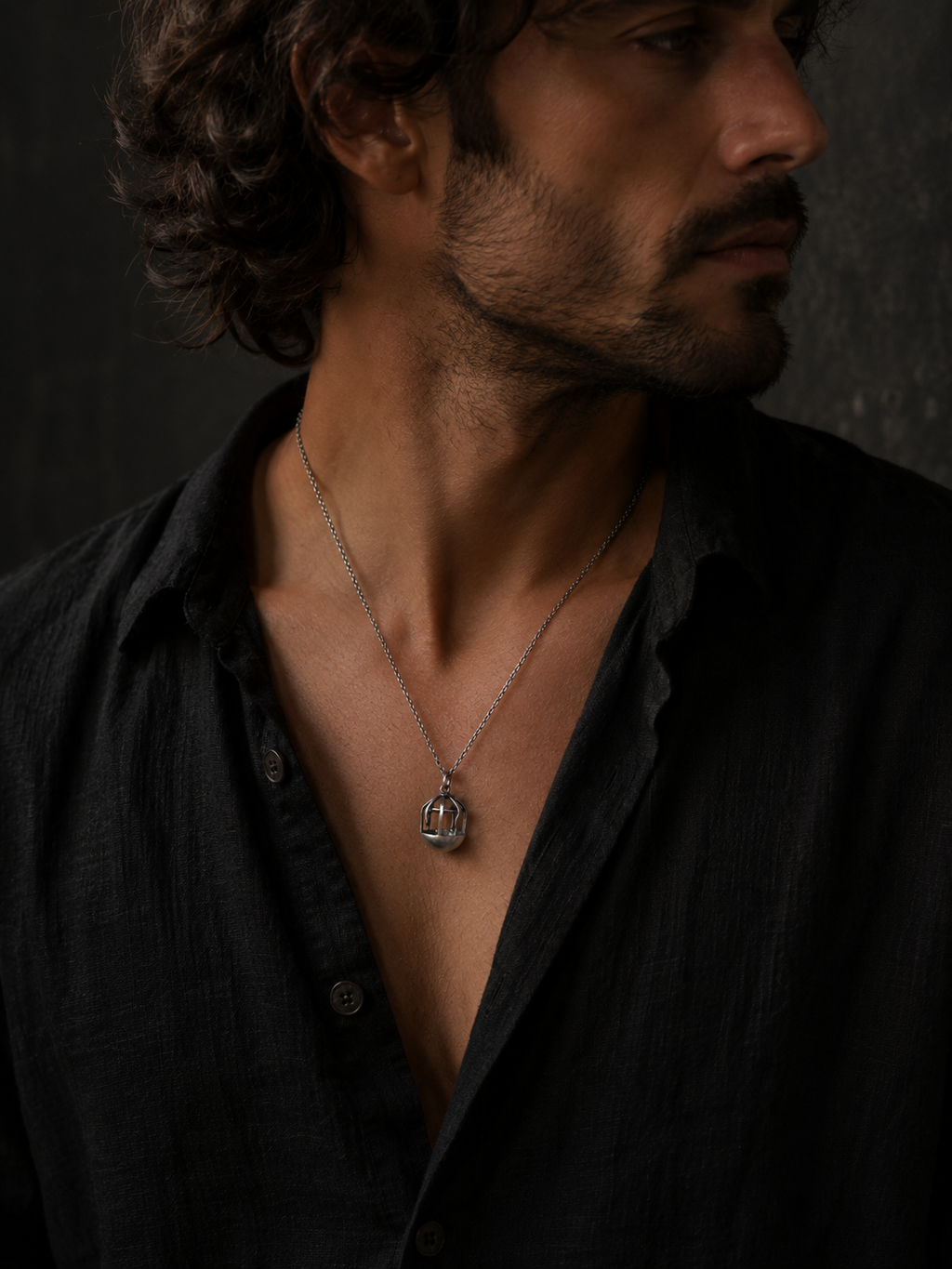 ''The Cage'' 925 Silver Necklace