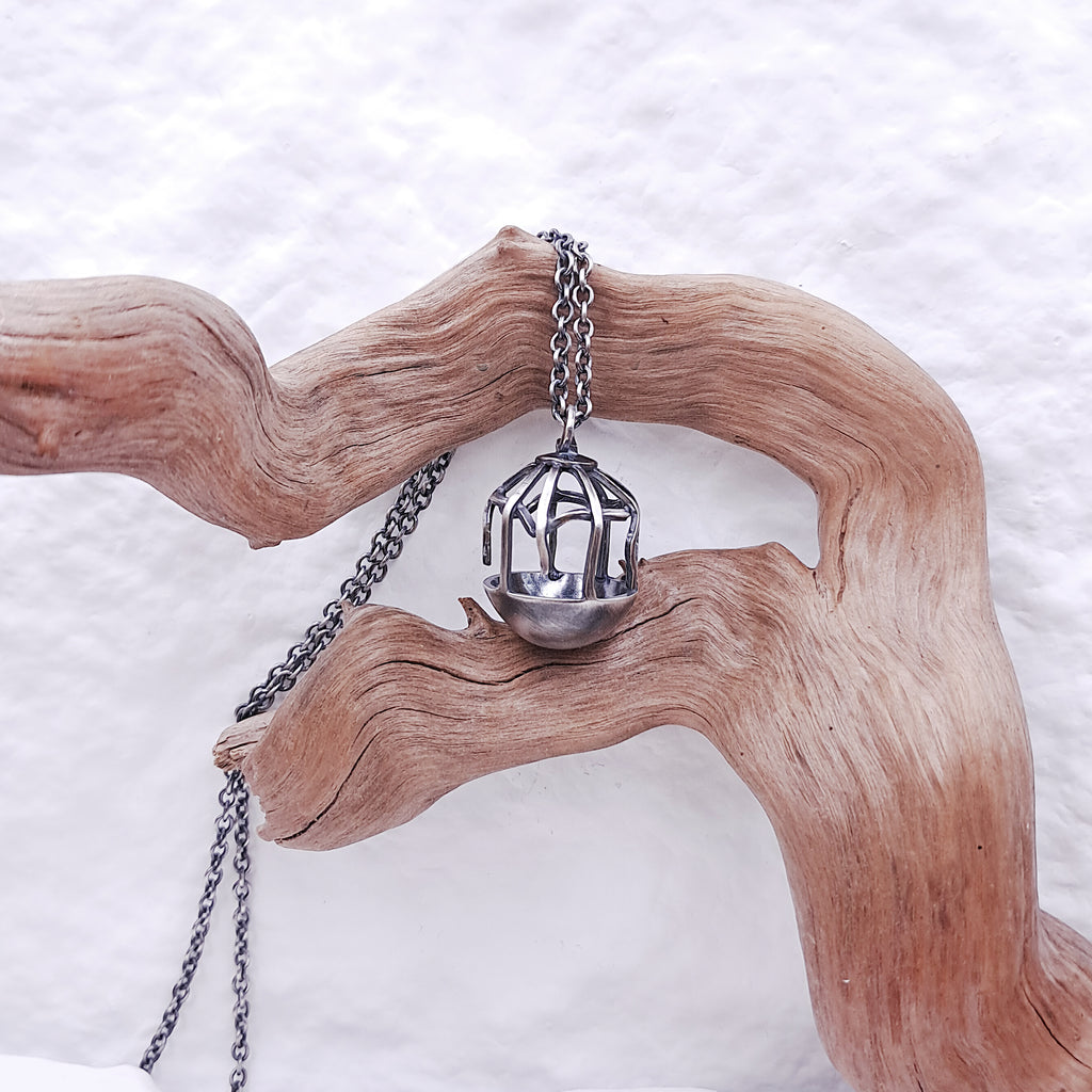 ''The Cage'' 925 Silver Necklace